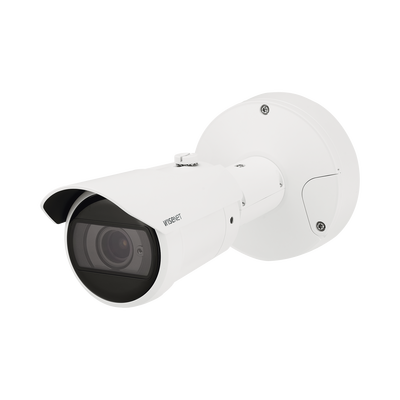 Camara Bala IP 4K con IA / Lente Motorizado 4.5 a 9.3mm / WDR 120dB / H.265 / RanuraSD / Protección IP67 IK10 NEMA4X — HANWHA VISION · SKU XNO-9083R