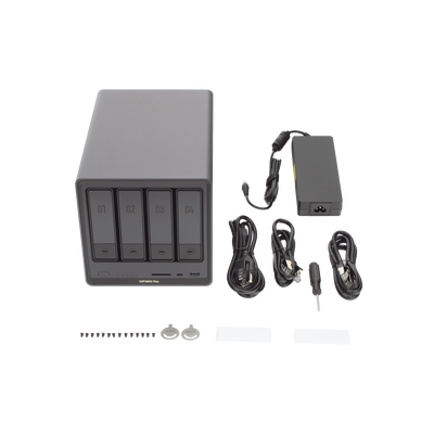 NAS UGREEN NASync DXP4800 Plus / Procesador Intel Pentium Gold 8505 5 Núcleos / 4 Bahías SATA + 2 M.2 NVMe PCIe 4.0 / 8GB DDR5 Expandible a 64GB / 10GbE + 2.5GbE / USB 3.2 Gen 2 Tipo C / HDMI 4K / Sistema Almacenamiento Conectado Red