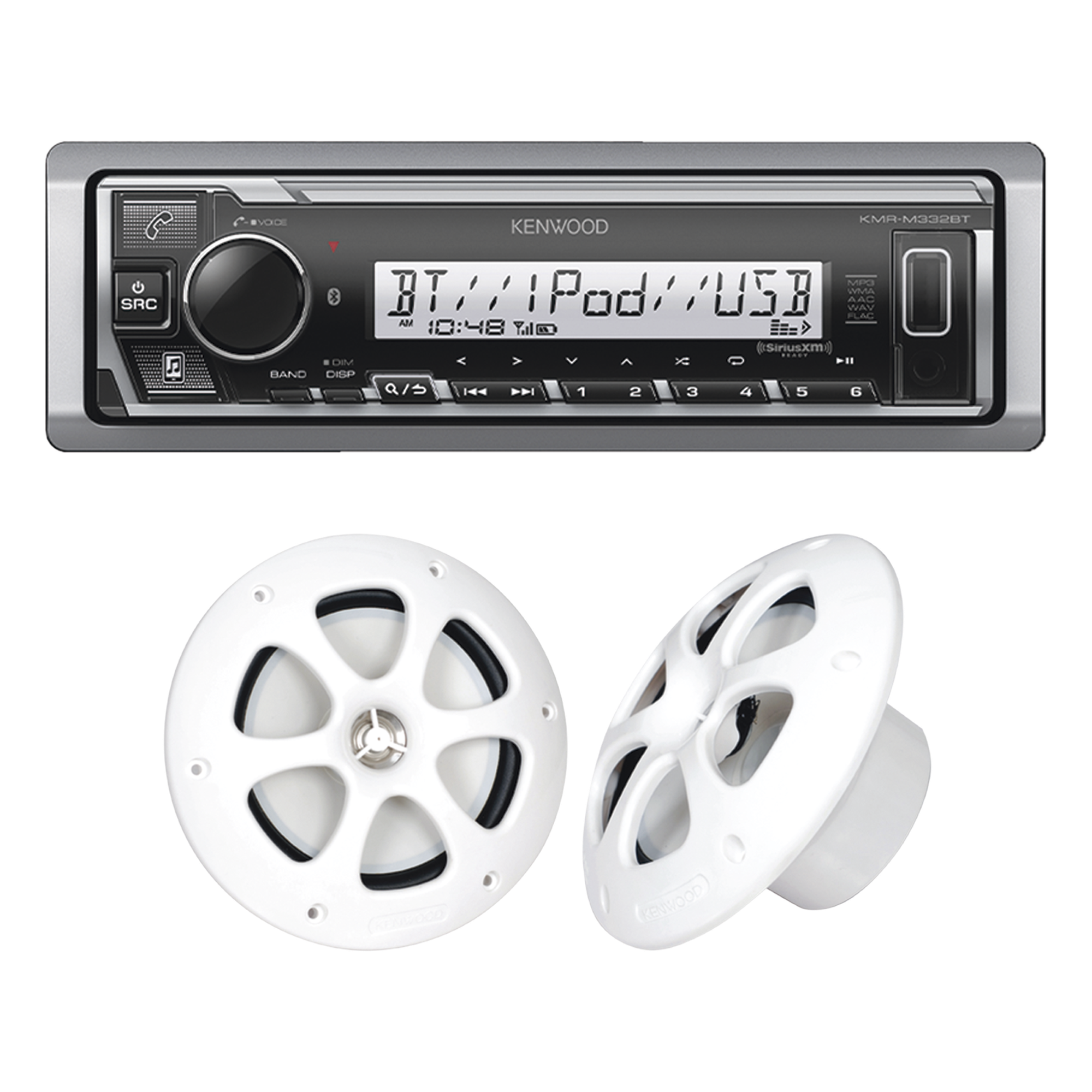 Kit de estéreo con Bluetooth KMR-M332BT | más Par de bocinas KFC-1613MRW — JVC KENWOOD · SKU KE/1613MRW