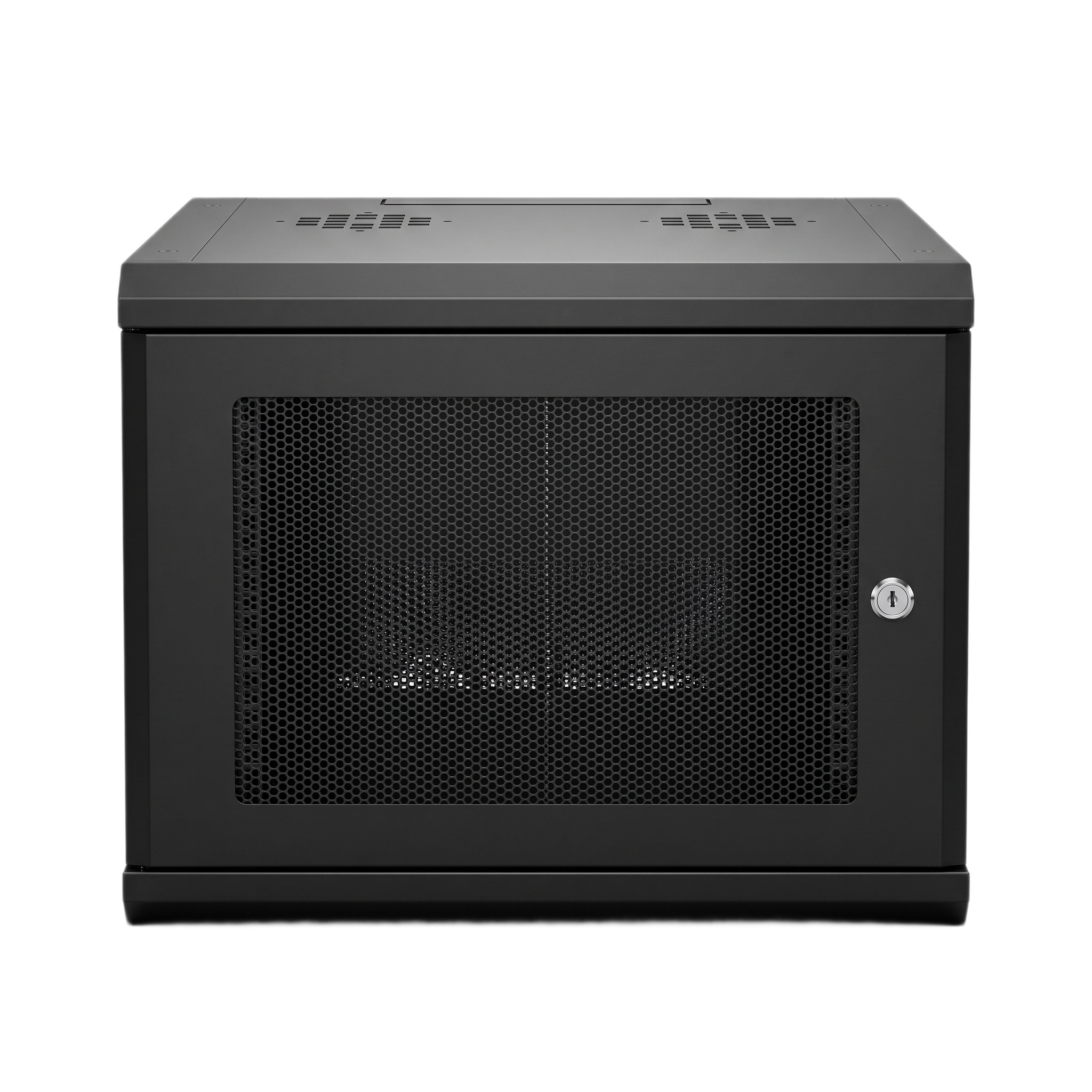 Gabinete Rack 19 Pulgadas / 04 Unidades / Ventilado / Montaje Pared / Acero Calibre 20 / Capacidad 100 kg / Dimensiones 636x606x283 mm (25x23.9x11.1 in)