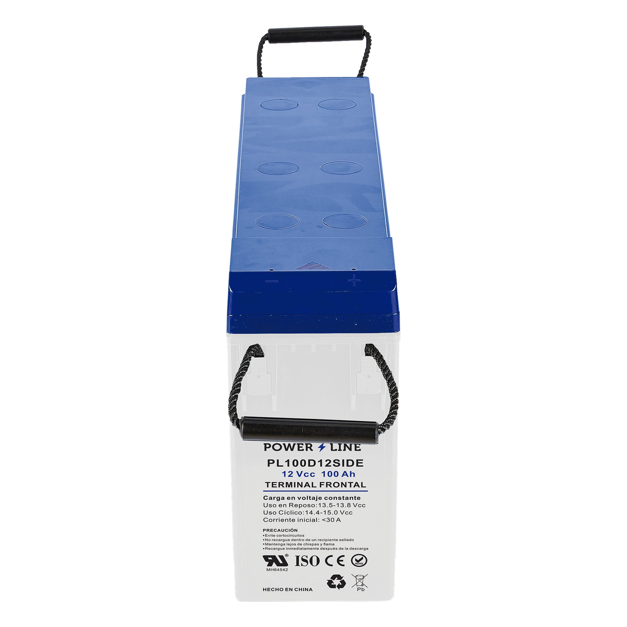 Batería de Ciclo Profundo AGM-VRLA / 12V 100Ah (10h) / Placas Gruesas Alta Densidad / Carcasa Ignífuga UL94-V0 / Terminal M8 / Baja Autodescarga / 1620A Cortocircuito