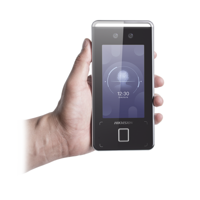 Terminal Min Moe WiFi de Reconocimiento Facial ULTRA RÁPIDO (Exterior IP65) / Hasta 1.5 mts en lectura / Soporta P2P Hik-Connect / 3,000 Usuarios /QR y Videoportero (ambientes de bajo ruido) / HIK-IA