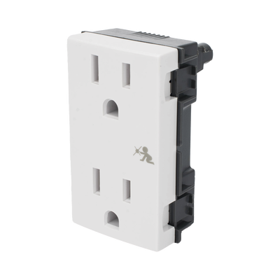 Módulo Dúplex de Contactos Eléctricos 10A 127V Color Blanco / Compatible con Cajas para Pavimento SM-CPAV-2 y SM-CPAV-4 / Requiere Adaptador SM-ADAP-FP para Fijación / Modelo 25424-30