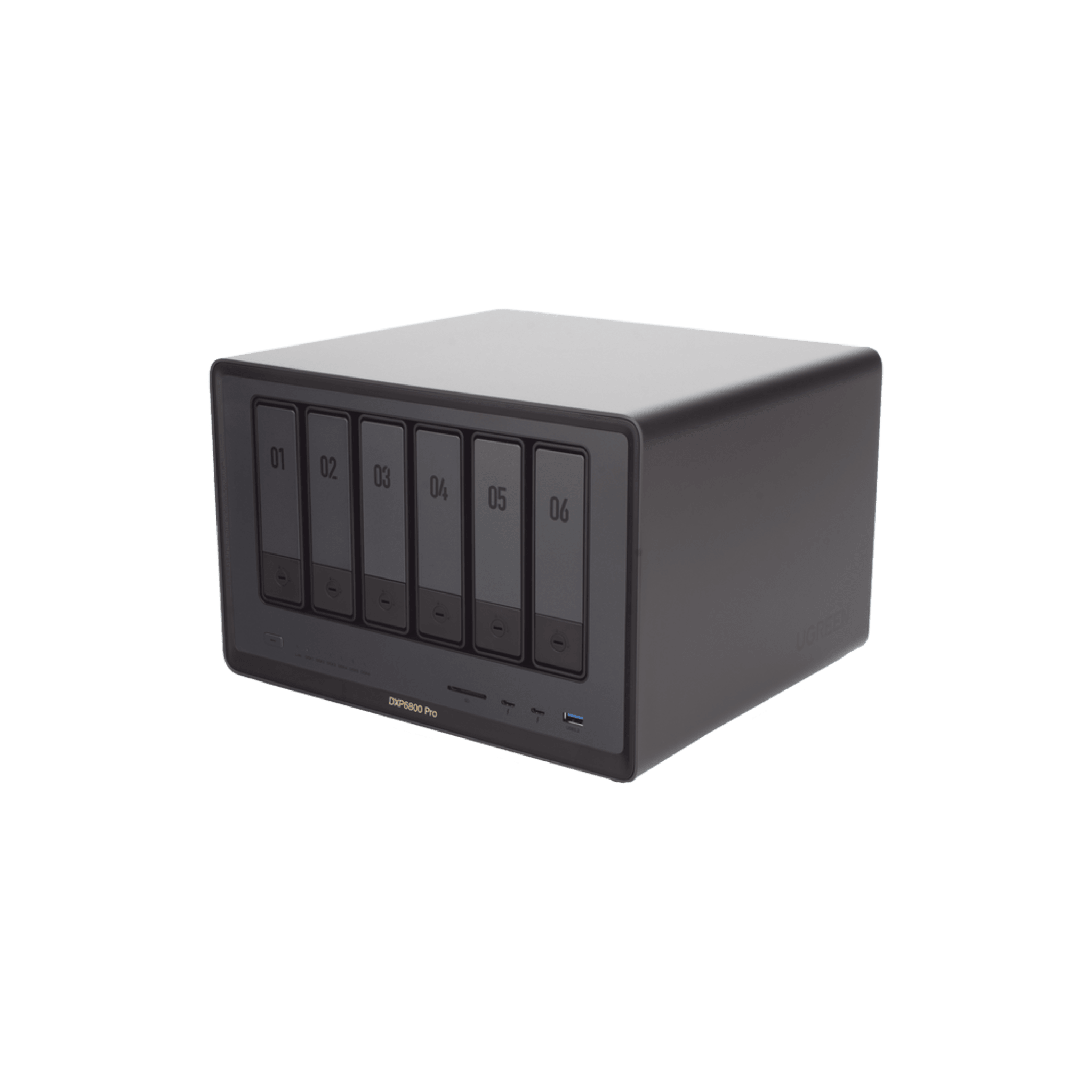 NAS UGREEN NASync DXP6800 Pro / Intel Core i5-1235U 10 Núcleos / 6 Bahías SATA + 2 M.2 NVMe / 2 Puertos Thunderbolt 4 / 2 Puertos 10GbE / 8K HDMI / PCIe 4.0 x4 / DDR5 Hasta 64GB / Compatibilidad Multiplataforma
