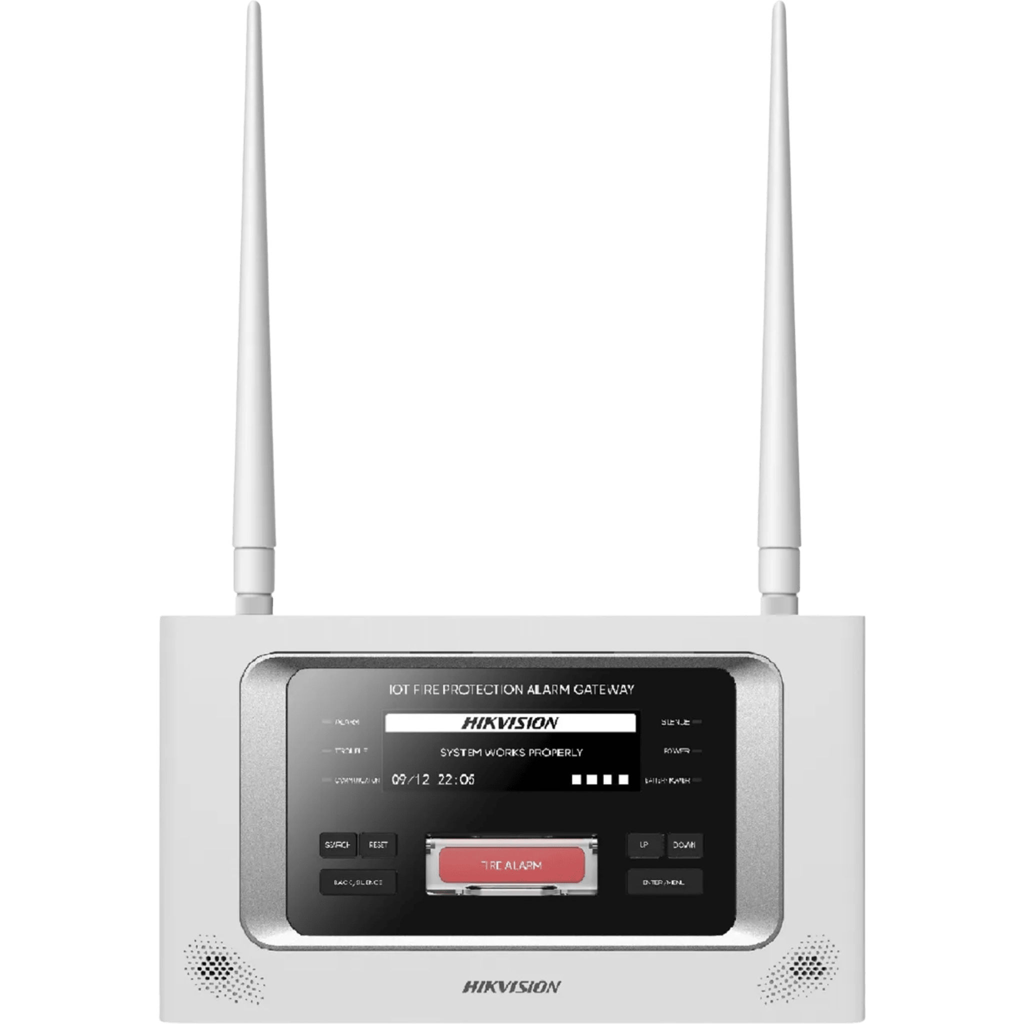 (HikFire) Panel Inalámbrico de Detección de Incendio (Gateway LoRa) / Pantalla LCD Táctil / Comunicación hasta 2 km / Gestión de 128 Dispositivos / Encriptación AES128 / Integración a HikCentral Professiona