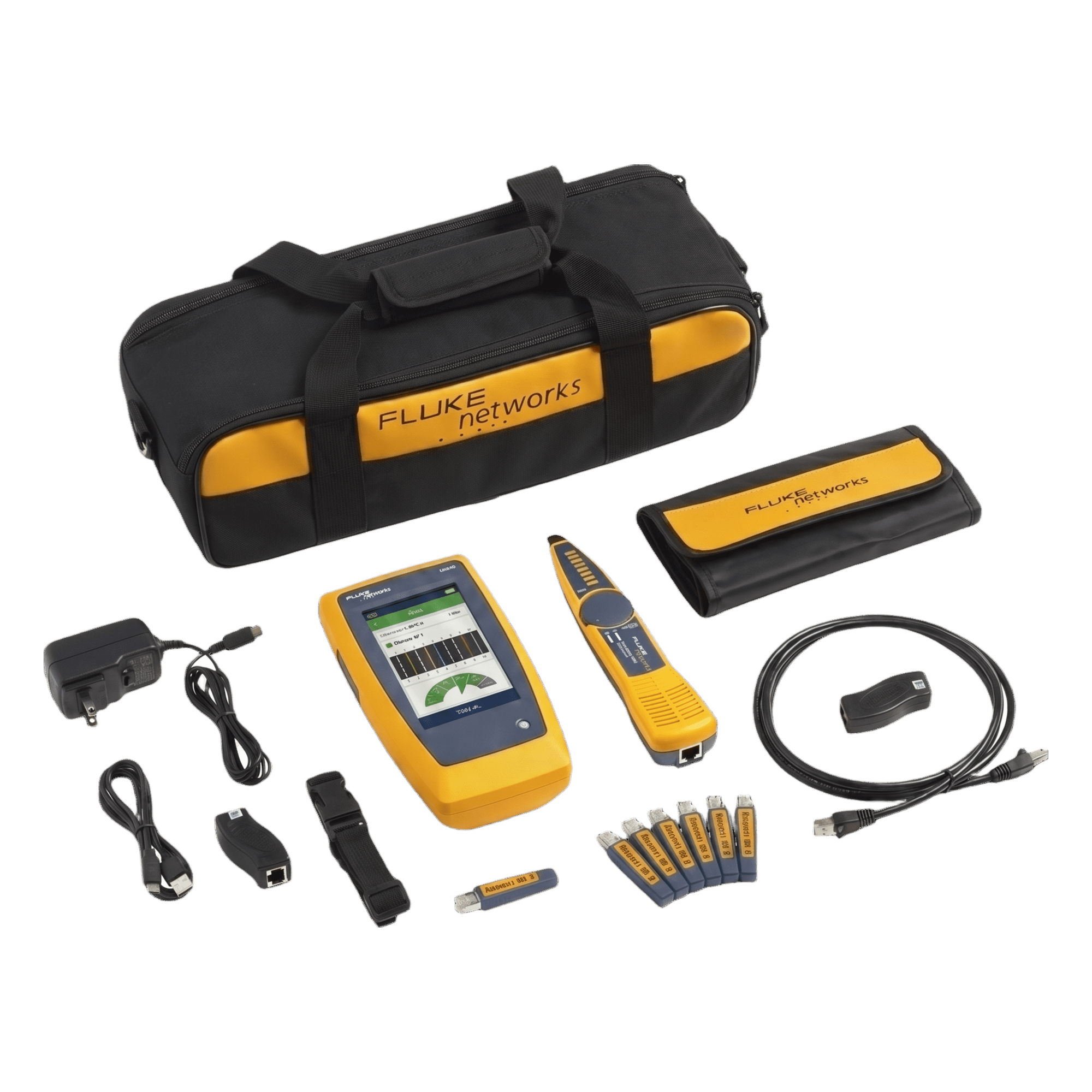 Kit Avanzado de Calificador de Red y Wi-Fi LinkIQ DUO / Verificación hasta 10GBASE-T / Diagnóstico de Switch, VLAN y PoE / Análisis Wi-Fi 6E / Pantalla Multitáctil a Color / Gestión LinkWare PC — FLUKE NETWORKS · SKU LIQ-DUO-KIT-H6-MX