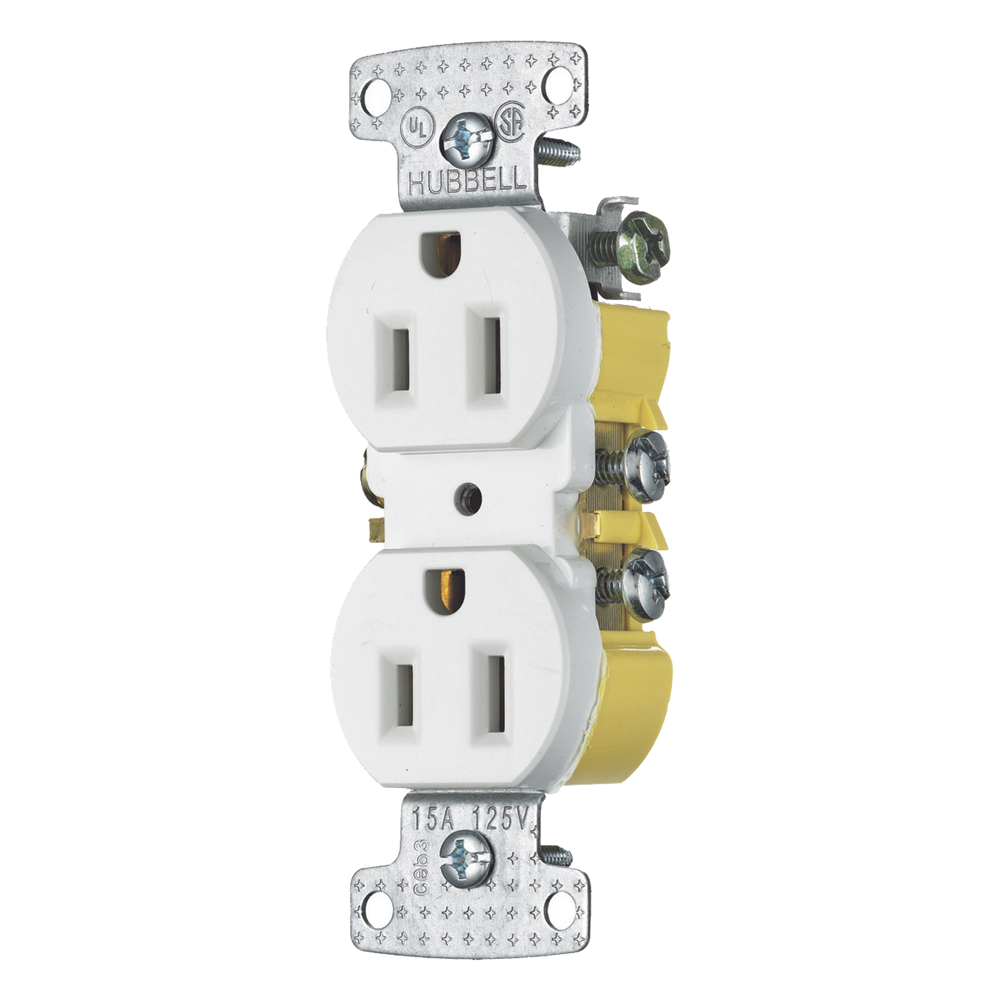 Contacto Duplex 15A 125V/ 2 Polos 3 Hilos/ Nema 5-15R/ Color Blanco. — HUBBELL · SKU HUB-RR15W