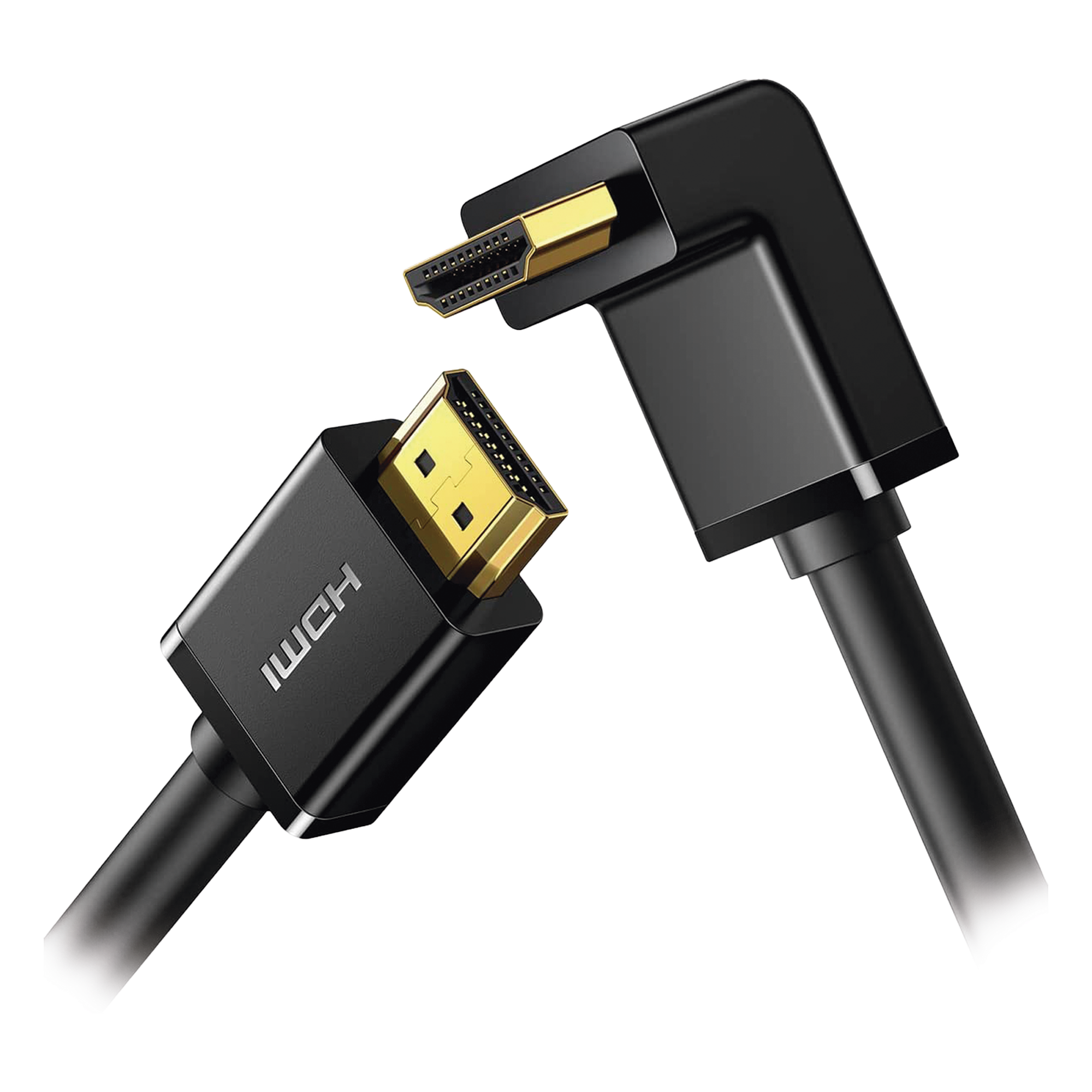 Cable HDMI 2.0 en Ángulo de 90° / 3 Metros (9.84 Pies) / 4K@60Hz / HDR / 3D / HEC (Canal Ethernet HDMI) / ARC (Canal de Retorno de Audio) / CEC / 32 Canales de Audio / HDCP 2.2 / Dolby Atmos / 18 Gbps / Blindaje Múltiple