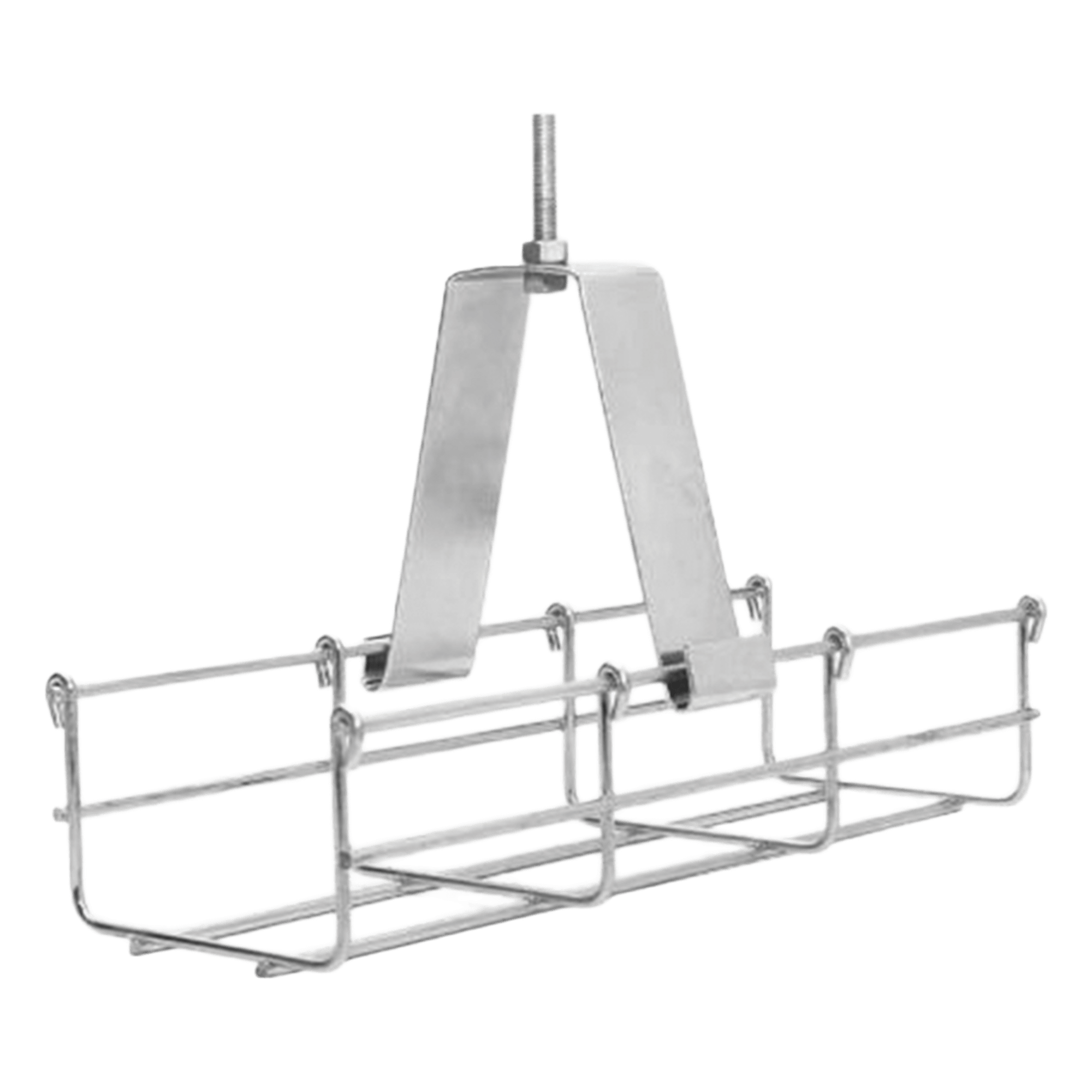 Suspensión conjunto 100 mm, para montar la charola desde el techo, con acabado Electro Zinc para varilla de 1/4, 5/16 y 3/8 — CHAROFIL · SKU MG-51-140EZ