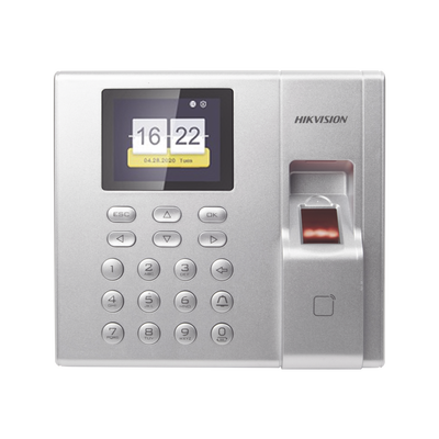 Terminal de Control de Acceso y Asistencia compatible con APP Hik-Connect (P2P) / Lectura de Huella y de Tarjetas EM / Soporta hasta 1000 Huellas / Relevador para Chapa / Software iVMS4200 — HIKVISION · SKU DS-K1T8003EF