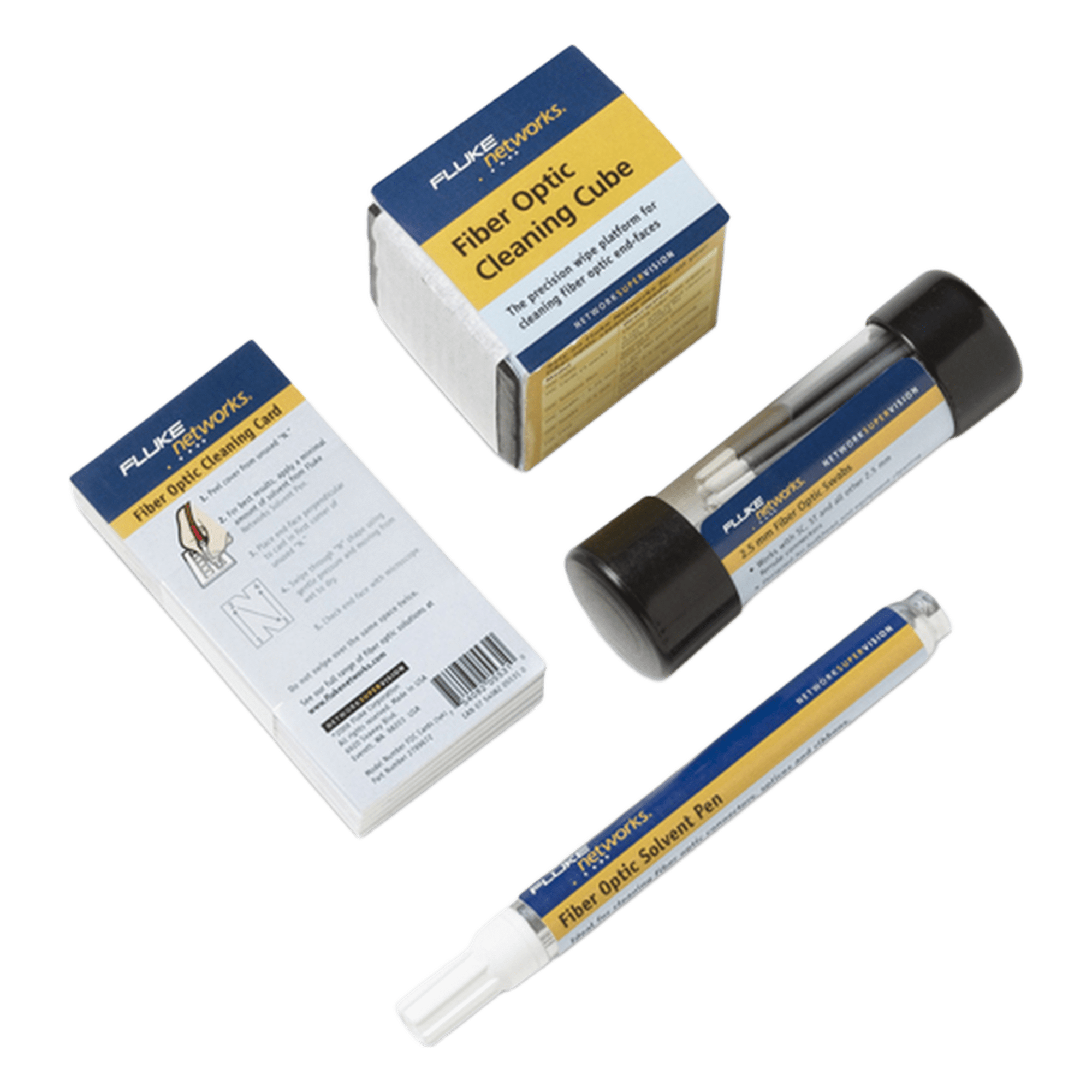 Kit de Consumibles de Limpieza de Fibra Óptica, Para 260 Procesos de Limpieza — FLUKE NETWORKS · SKU NFC-KIT-BOX