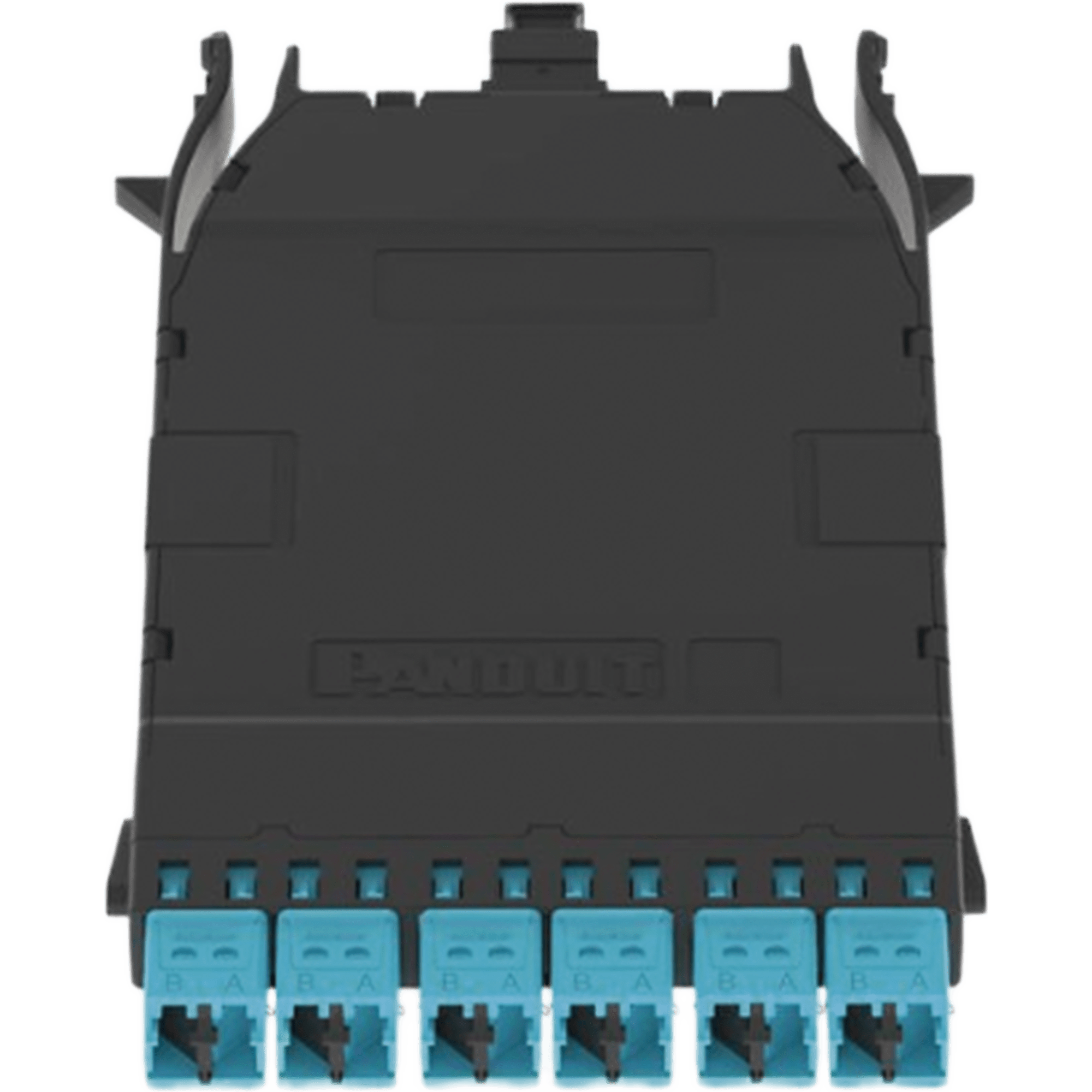 Cassette HD Flex Para 12 Fibras Multimodo OM4, de MPO a 6 Conectores LC Duplex, Color Aqua