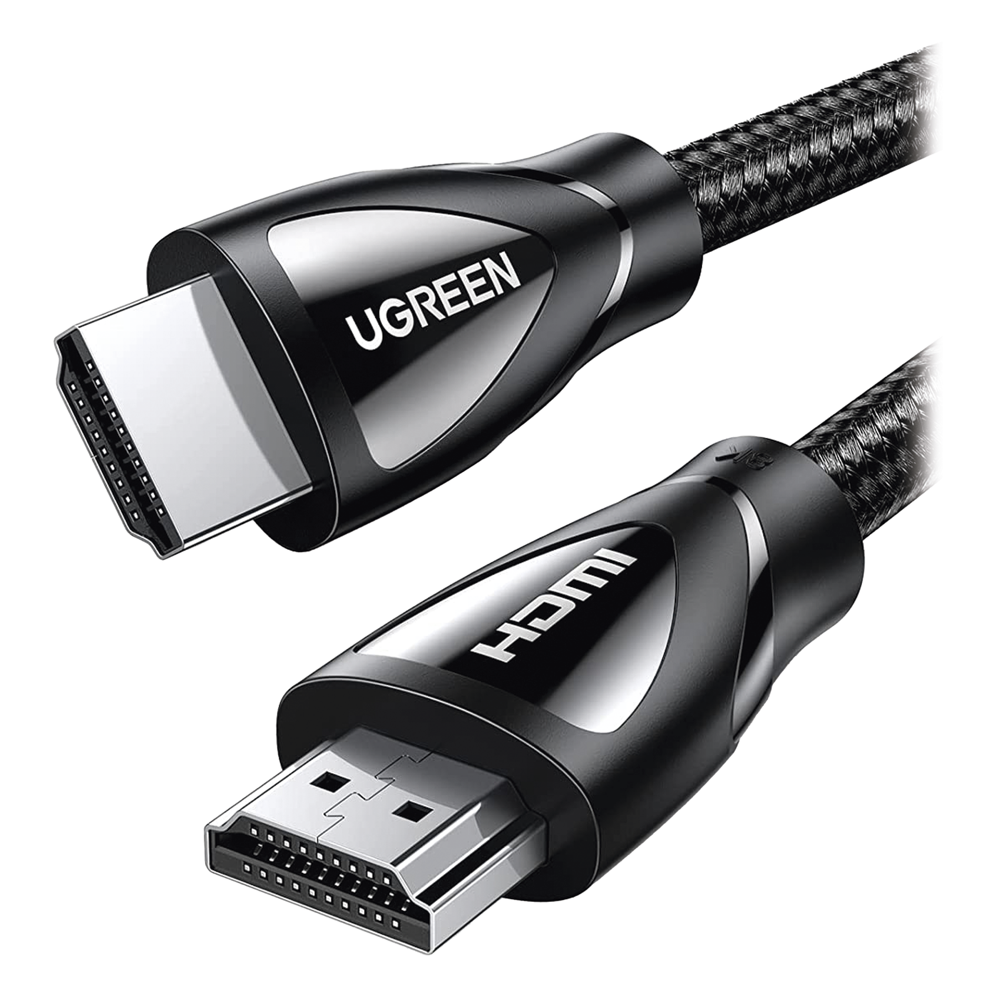 Cable HDMI 2.1 de Nylon Trenzado / 5 Metros (16.40 Pies) / 8K@60Hz/4K@120Hz / eARC (Canal de Retorno de Audio) / HDR10+ / VVR / HEC (Canal Ethernet HDMI) / ALLM / 3D / Dolby Atmos / Dolby Vision / 48 Gbps / Mayor Duración — UGREEN · SKU 80405