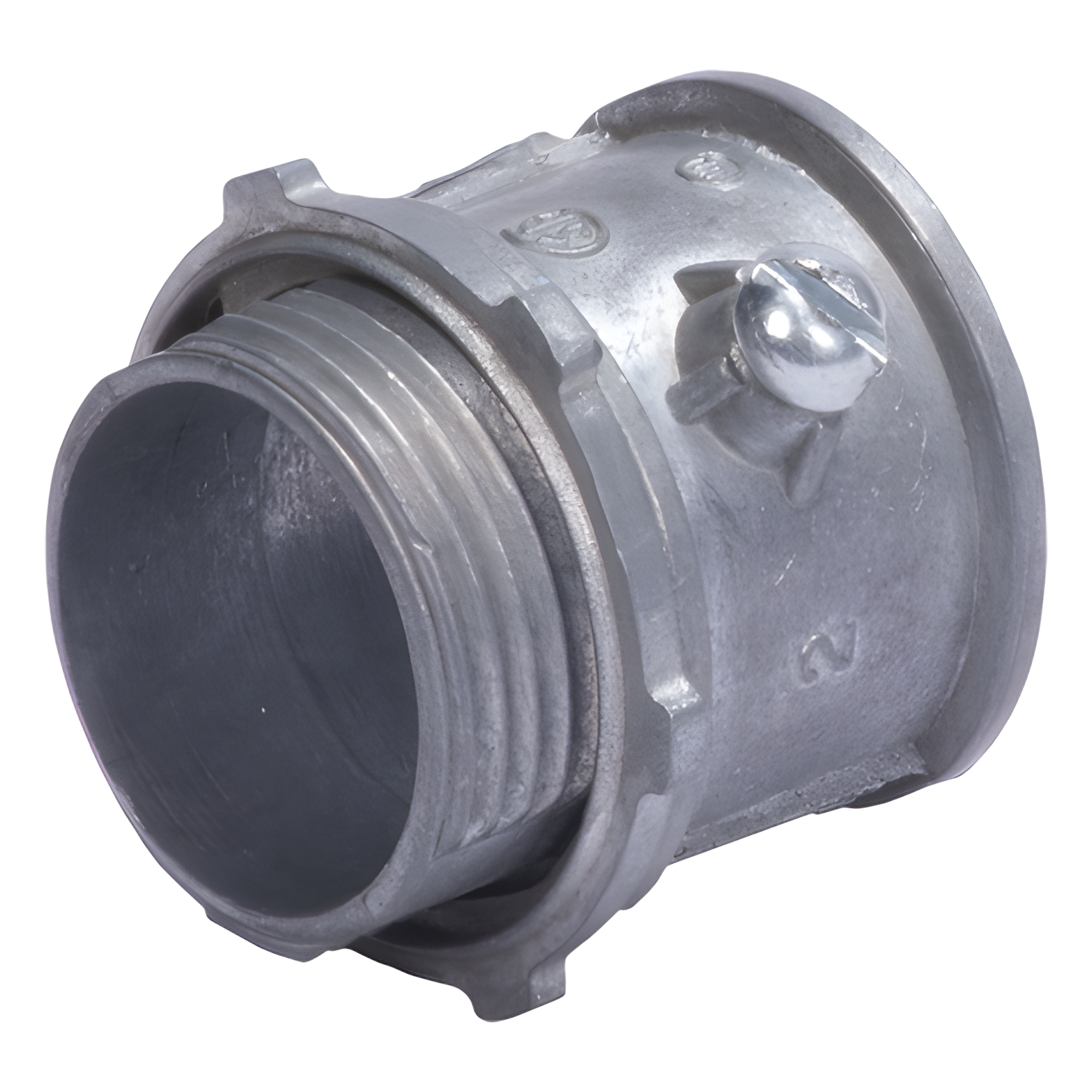 Conector 1" (25mm) pared delgada con tornillo tipo americano galvanizado etiqueta verde — JUPITER · SKU JU-PD-100-CON