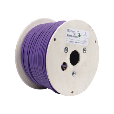 Bobina de Cable Blindado F/UTP de 4 Pares, Z-MAX, Cat6A, Soporte de Aplicaciones 10GBase-T, LS0H (Libre de Gases Toxicos), Color Violeta, 305 Metros (1000 Pies)