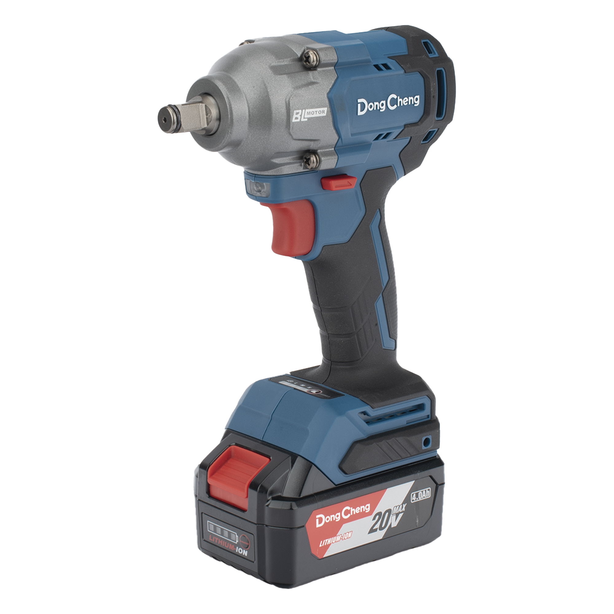 Llave de Impacto Inalámbrica de 20 V, incluye 2 Baterías de 4.0 AH, Cargador y Estuche plástico. — DONGCHENG · SKU DCP-B488-EM