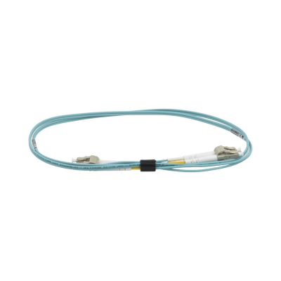 Jumper de Fibra Óptica Multimodo 50/125 OM3 XGLO, LC-LC Duplex, OFNR, Color Aqua, 1 Metro (3.28 Pies)