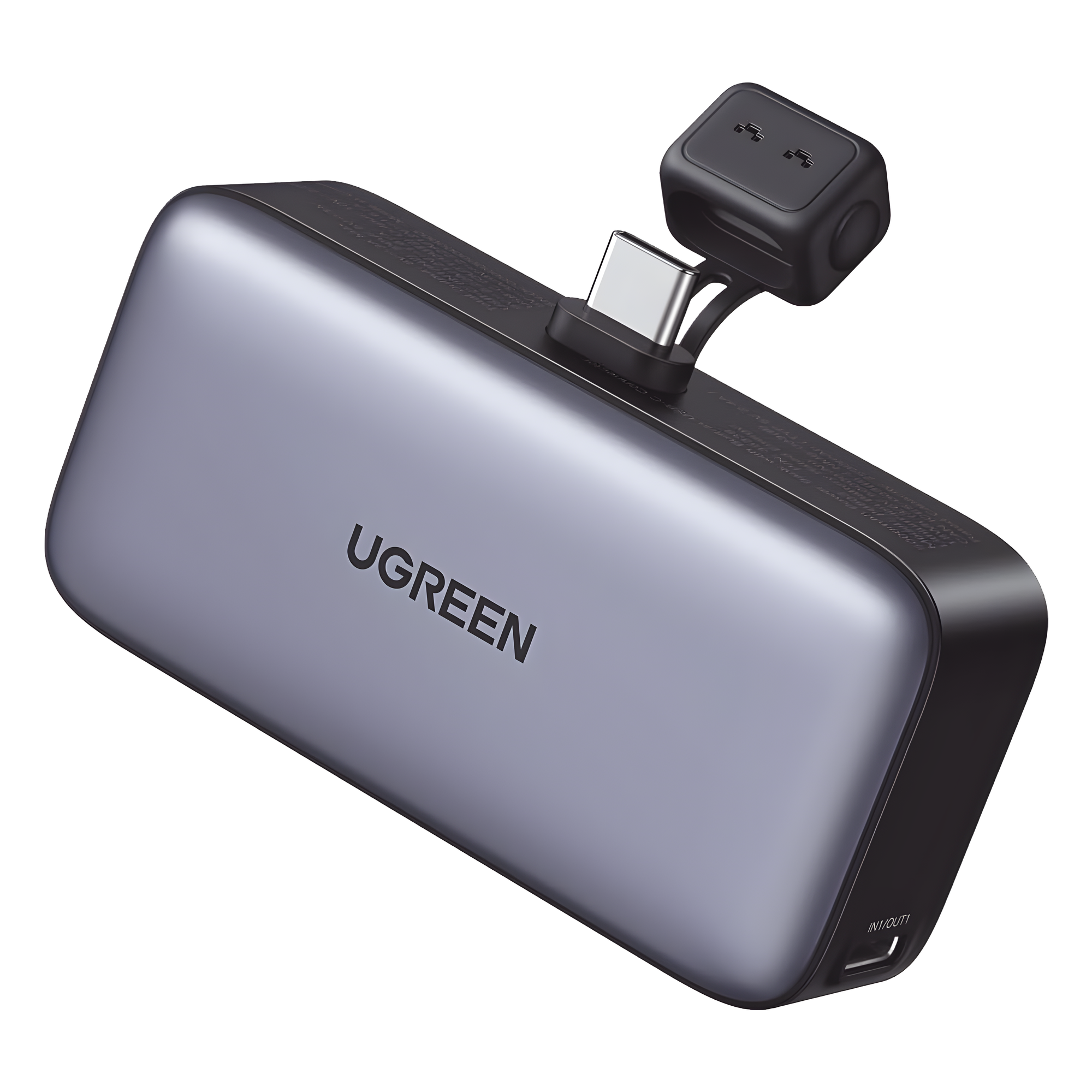 Power Bank 5000mAh | Conector USB-C Incorporado | 22.5W | Carga Rápida | Soporte Integrado | Pantalla Led | Compacto y Portatil | Compatible con iPhone 16 15 iPad Pro Galaxy Pixel.. — UGREEN · SKU 35338B