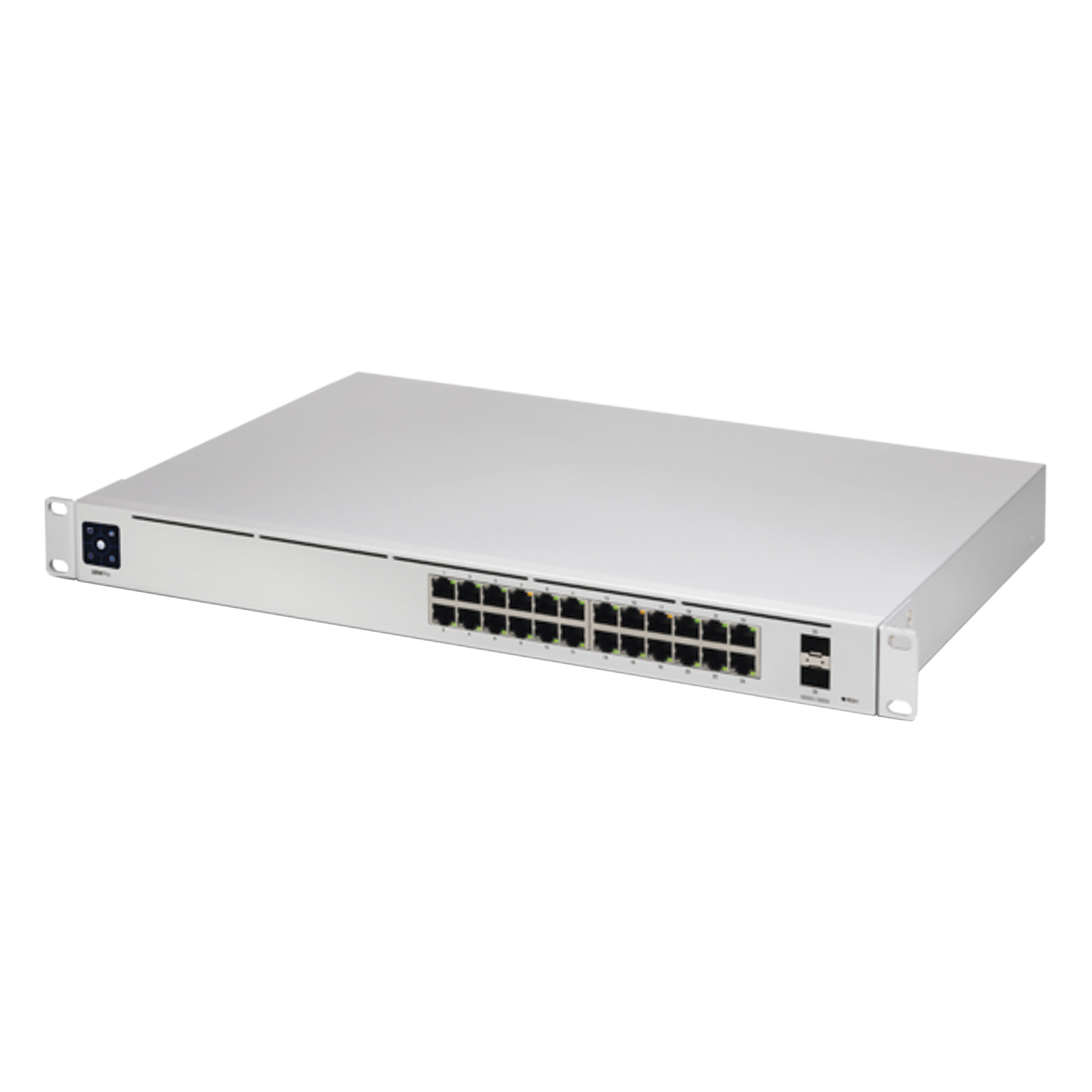 UniFi Switch USW-Pro-24, Capa 3 de 24 puertos Gigabit RJ-45 + 2 puertos 1/10G SFP+, pantalla informativa — UBIQUITI · SKU USW-PRO-24