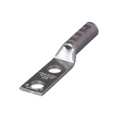 Zapata de compresión LCC1/0-38DW-X para cal. 1/0 Awg, Doble barreno para tornillo prisionero de 3/8, 1 Pz