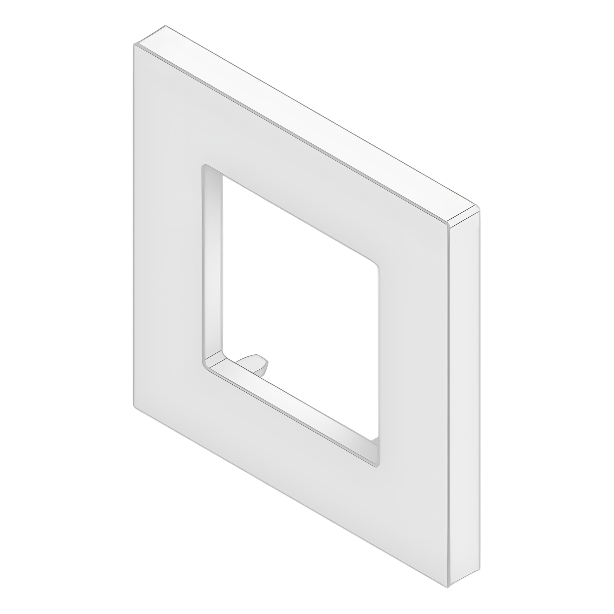 Embellecedor para Caja Europea / Dimensiones 84x84x8 mm Externas / ABS Antimicrobiano / Blanco con Efecto de Contraste / Colocación Fácil y Rápida — IBERNEX · SKU NX0068/EU