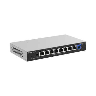 e-Lighten ONU / Switch Hibrido, Capa 2 con un Puerto PON 1G SC/UPC y 8 Puertos Ethernet 1G hasta 100 Clientes