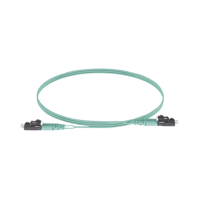 Jumper de Fibra Optica Multimodo 50/125 OM3, LC-LC Duplex, OFNR (Riser), Color Aqua, 5 Metros (16.40 Pies)