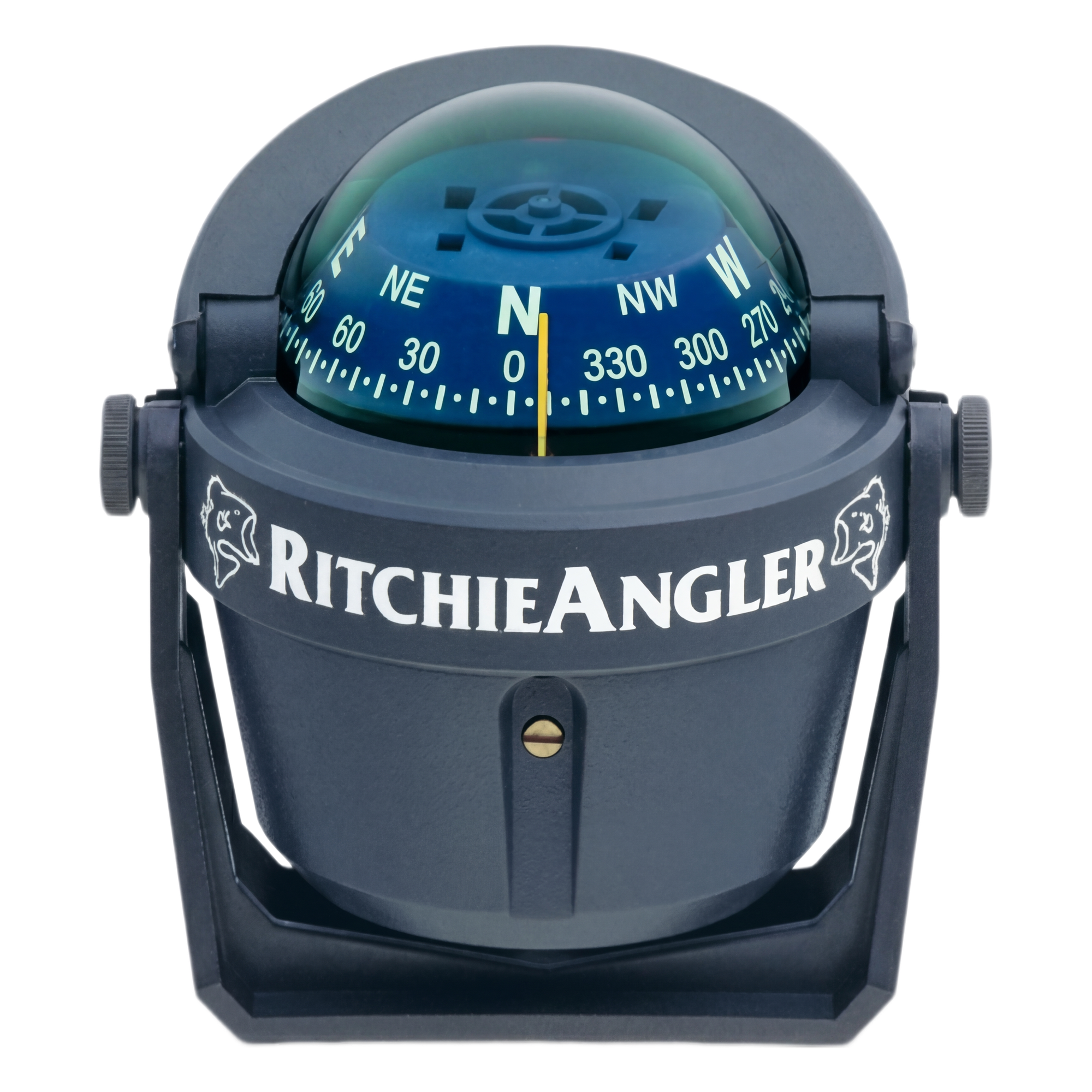 Brújula de Navegación Marítima RitchieAngler RA-91 / Montaje en Bracket / Dial 2 3/4" (70 mm) / Iluminación Nocturna Verde / DirectiveForce Magnets / Acabado Gris Anti-Reflejo / 100% Reparable — RITCHIE · SKU RA-91