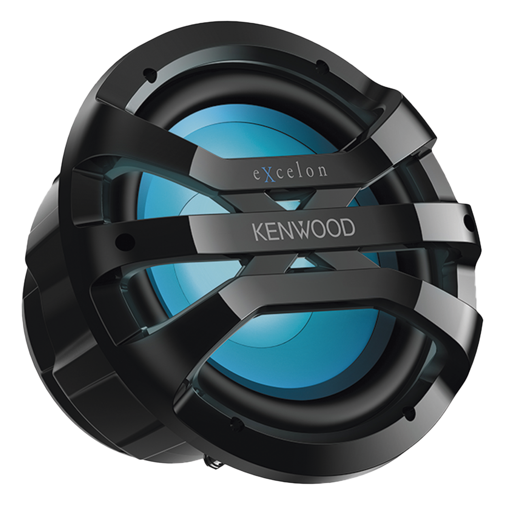 Subwoofer excelon motorsport de 10" fabricado en rejilla color negro, cuenta con iluminación Led ajustable vía RF — JVC KENWOOD · SKU XM1041BL