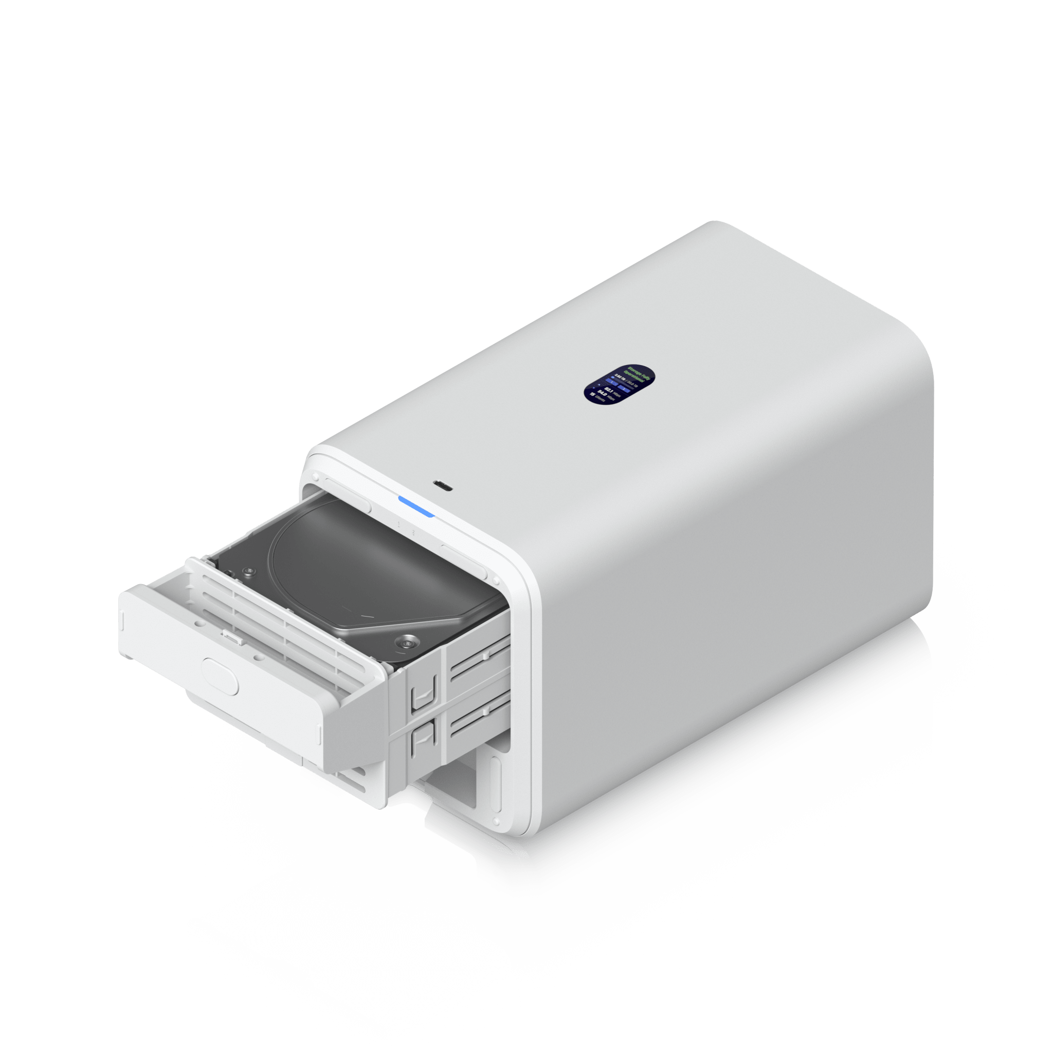 UniFi UNAS-2 – Almacenamiento en Red (NAS) Compacto con 2 Bahías para HDD de 3.5”, Puerto de Red 2.5 GbE, Conectividad USB-C y Adaptador PoE++ Incluido