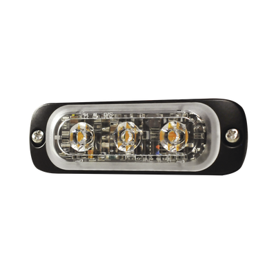 Luz Auxiliar de 3 LED, Rojo, Lente Transparente, SAE