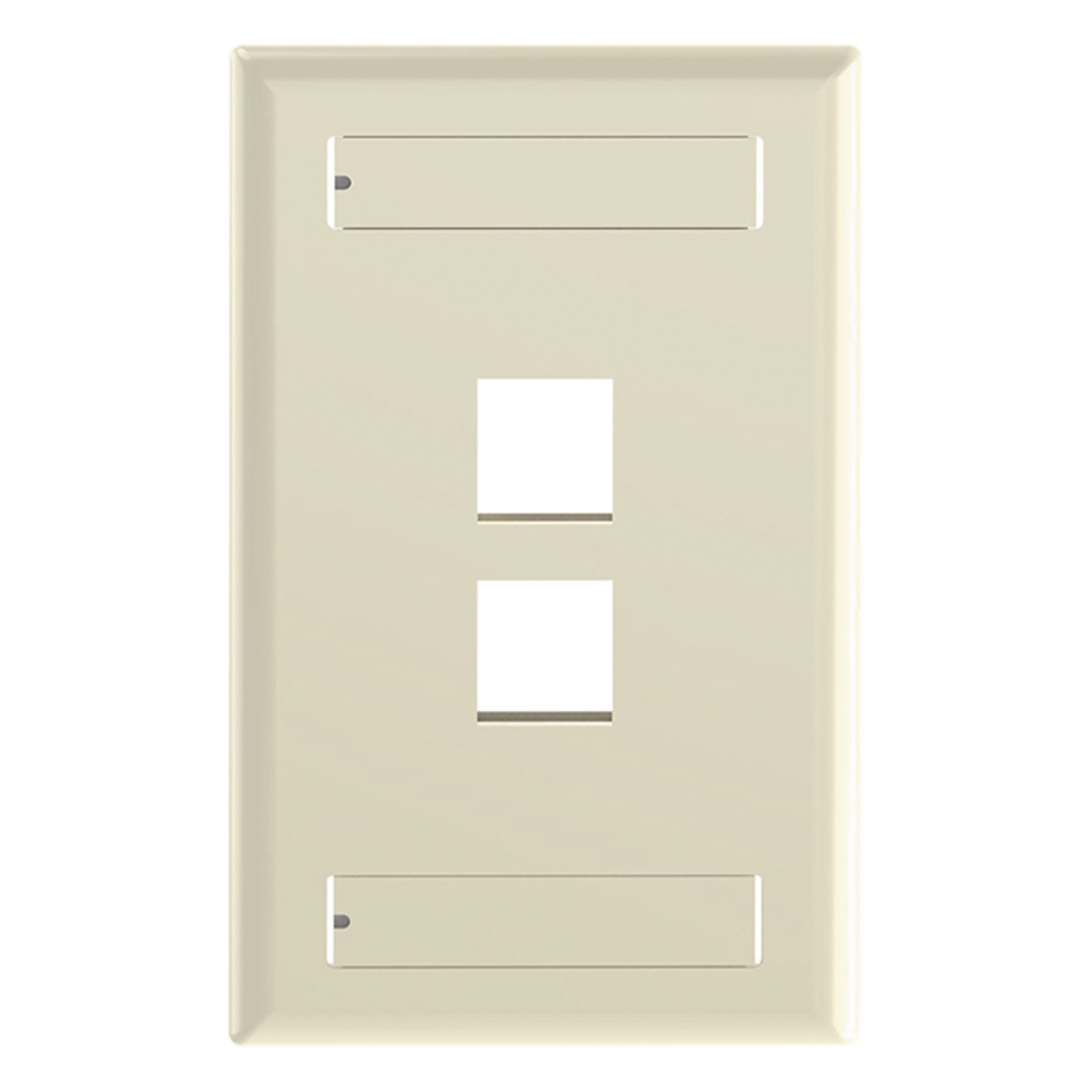 Placa de Pared Vertical, Salida Para 2 Puertos Keystone, Con Espacios Para Etiquetas, Color Marfil — PANDUIT · SKU NK2FEIY