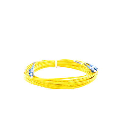 Jumper de Fibra Optica Monomodo 9/125 OS2, LC-LC Duplex, OFNR (Riser), Color Amarillo, 10 Metros (32.81 Pies)