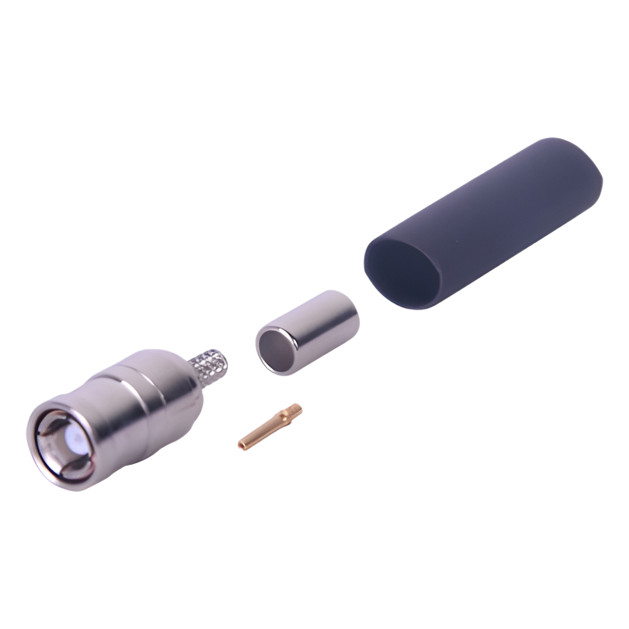 Conector SMB Macho de Anillo Plegable (PIN Hembra) para Cables RG-174/U, 8216, Niquel/Oro/Teflón. — RF INDUSTRIES,LTD · SKU RSB-4000-B-03