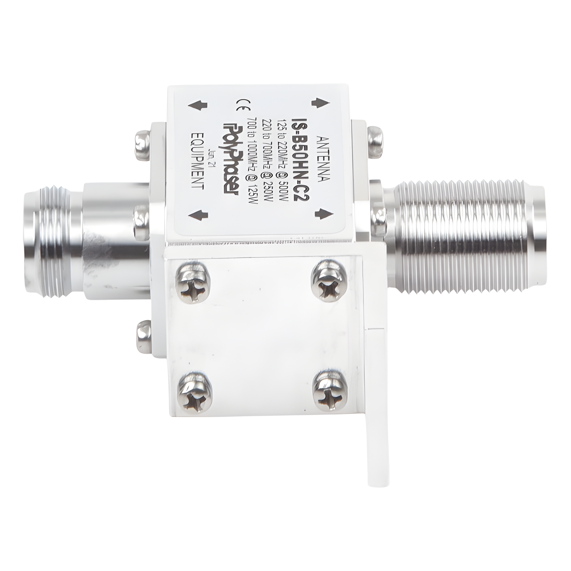 Protector Coaxial RF / 125-1000 MHz / 50 Ω / N Hembra Bidireccional / 500W / 20 kA / Tubo de Gas
