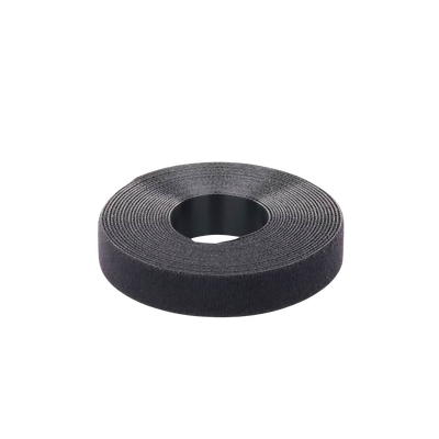 Rollo de Cinta de Contacto, de 15 Pies (4.5m) de Largo, 19.1 mm de Ancho, Color Negro