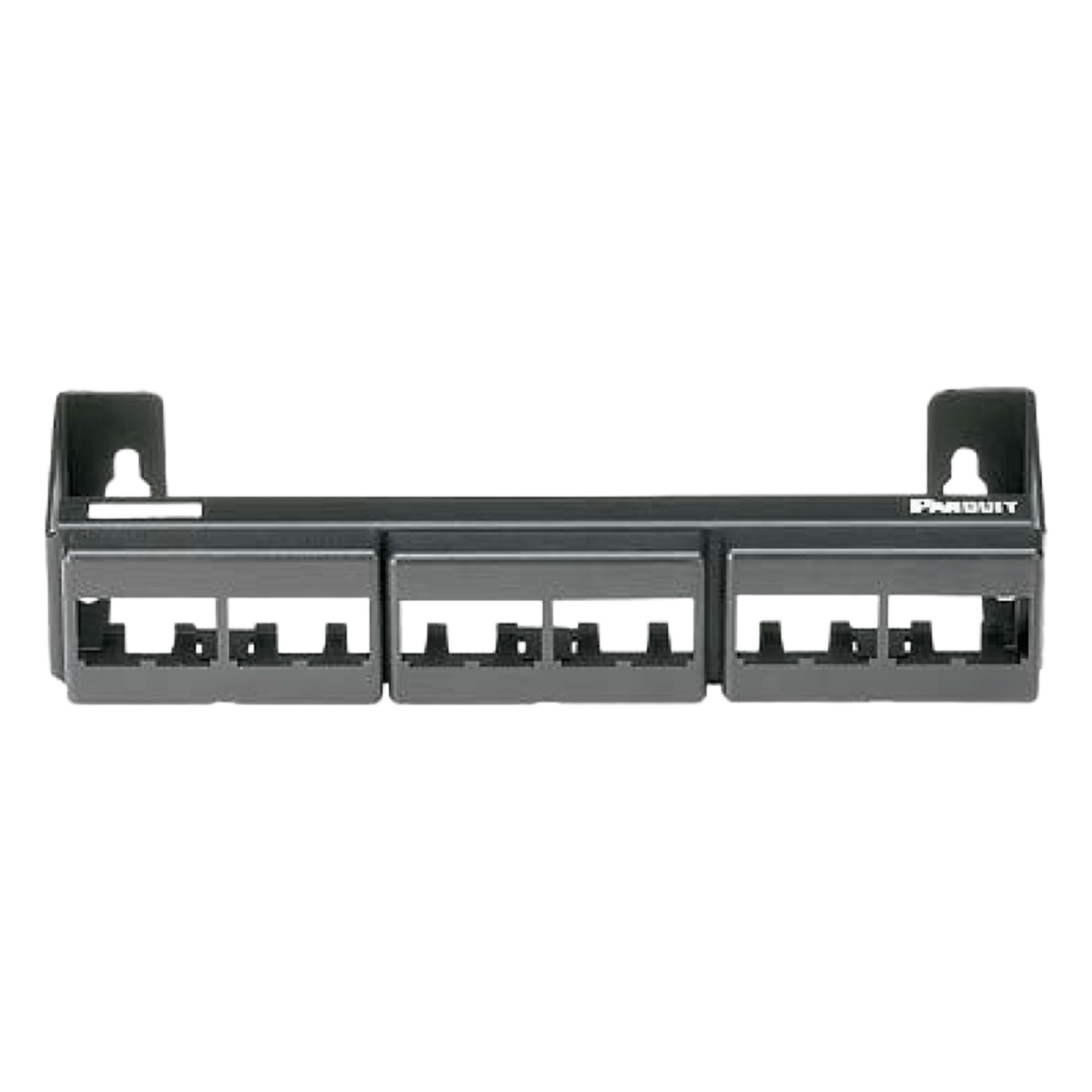 Panel de Parcheo Modular (Sin Conectores), de 12 Puertos Mini-Com, Instalación en Pared con Montaje Incluido, Color Negro — PANDUIT · SKU CWPP12WBL