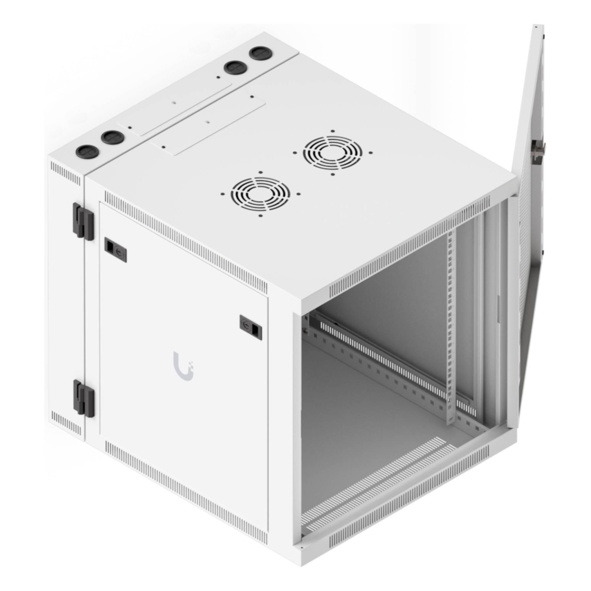Gabinete Rack 12U / Montaje Pared / Puerta Trasera Abatible / Profundidad Ajustable 434-559 mm / Acero SPCC / 600 x 703 mm (23.6 x 27.6')