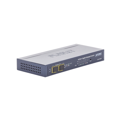 Switch Administrable de Escritorio de 8 Puertos Gigabit/ 2 Puertos SFP / 20 Gbps Switching / PoE In 802.3af/at / Dual Power DC + PoE / VLAN Q-in-Q / IPv6/IPv4/ Administración Remota con CloudNMS