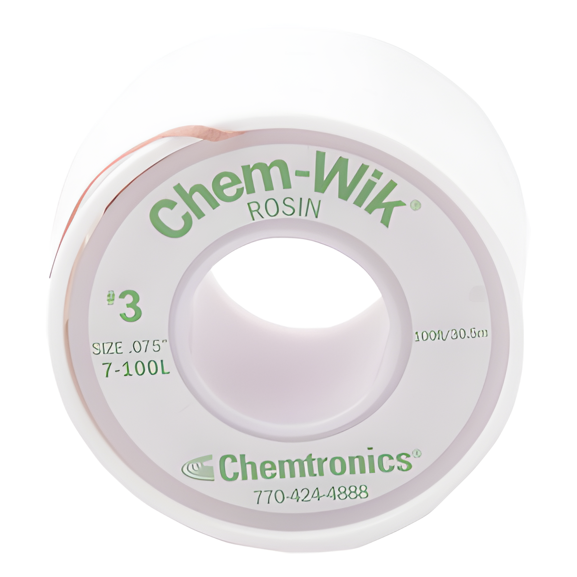 Rollo de Desoldar Chemtronics, 100 ft, 30 mts, 0.075 inches. — SYSCOM · SKU 237-SO-086