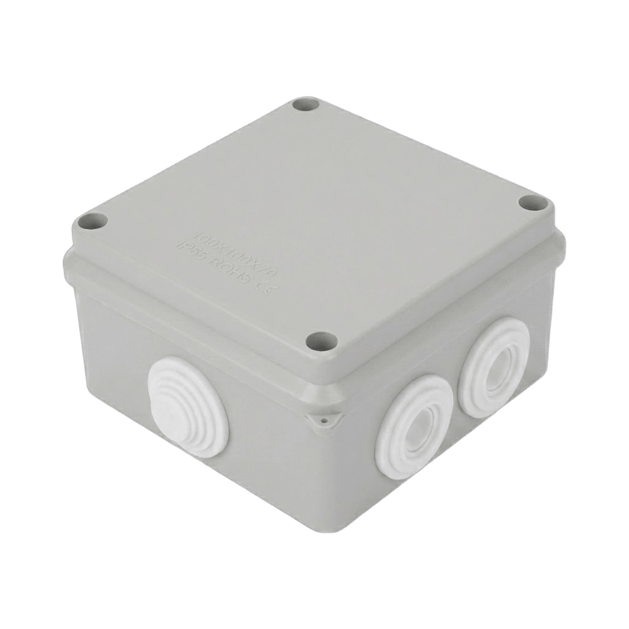 Caja de Conexiones Impermeable IP65, 7 Entradas, Dimensiones 100 x 100 x 70 mm, para Instalaciones Industriales, Comerciales y Residenciales, Incluye Tornillería para su Instalación