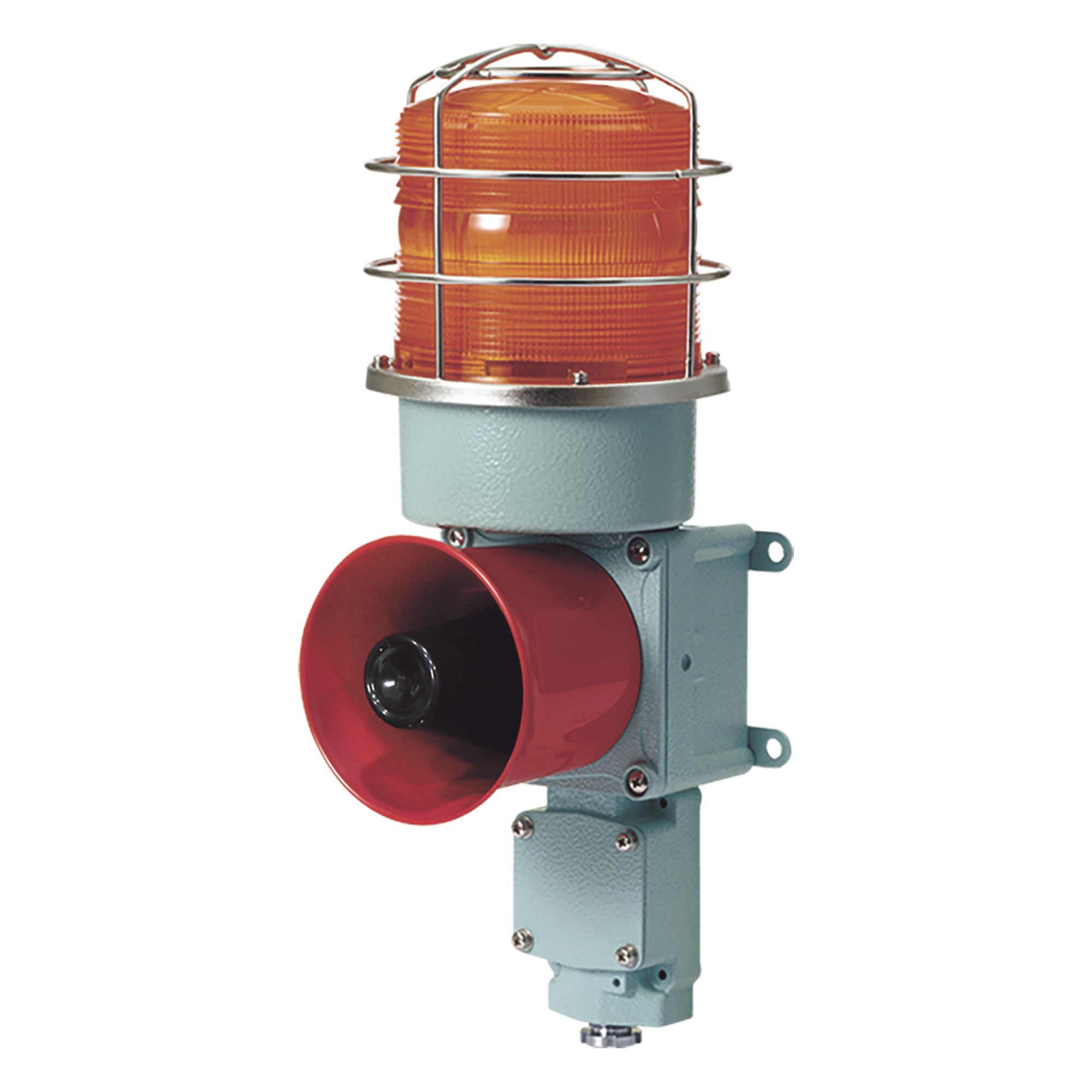 Combinación de baliza LED color Ámbar con sirena electrónica para aplicaciones de la industria pesada máx. 120 dB a 24 VCD — QLIGHT · SKU SDL-WS-24-A
