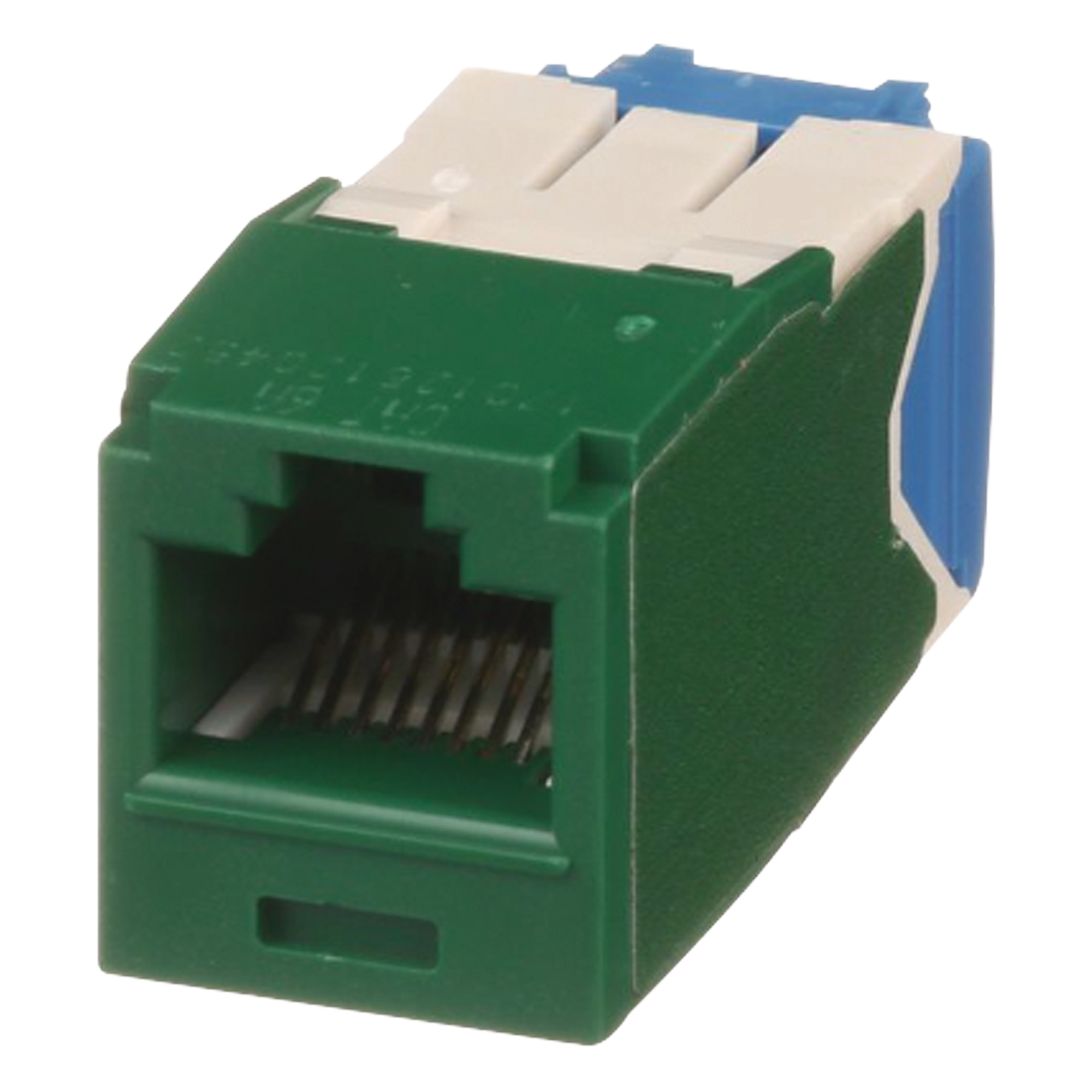 Conector Jack RJ45 Estilo TG, Mini-Com, Categoría 6A, de 8 Posiciones y 8 Cables, Color Verde — PANDUIT · SKU CJ6X88TGGR