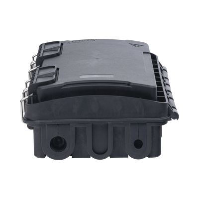 Caja de Distribución de Fibra Óptica, Hasta 96 Empalmes, Exterior IP65, Color Negro