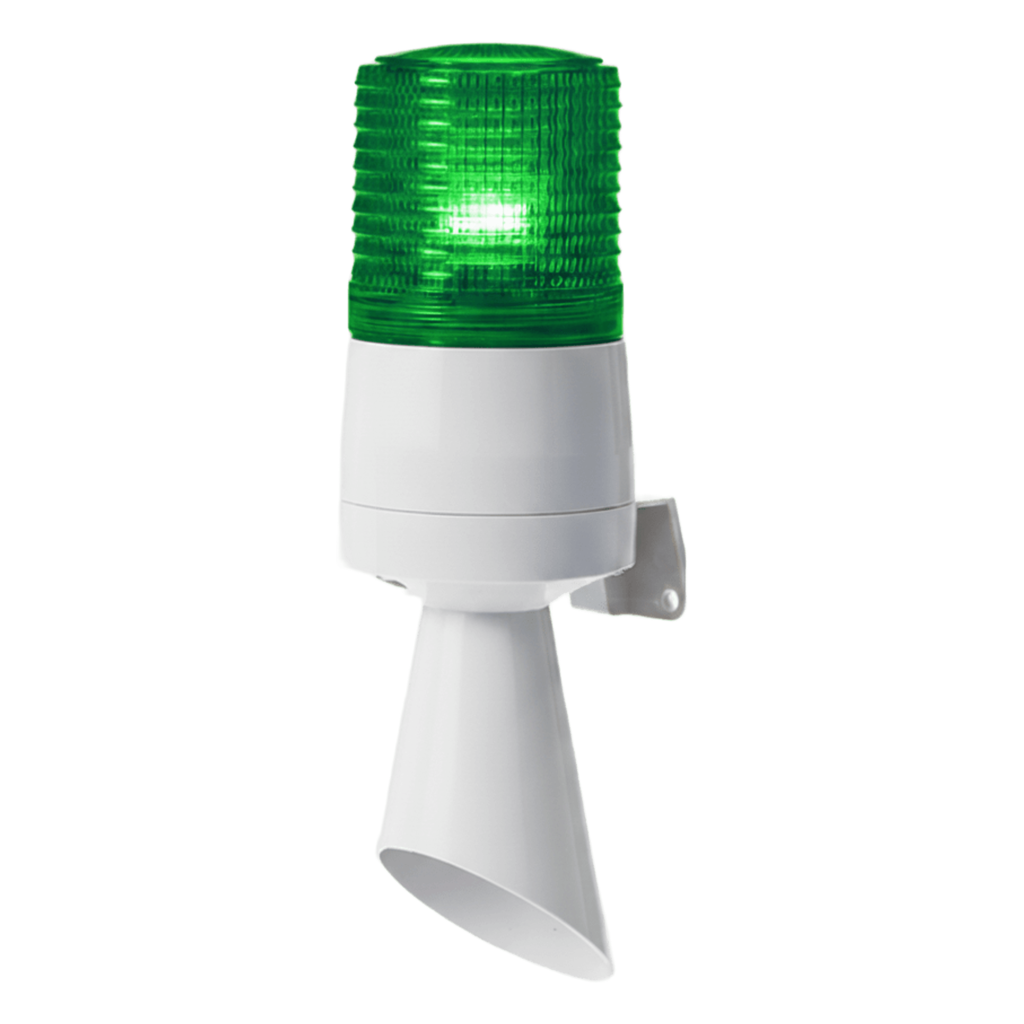 Luz LED con patrones de destello fijo y destellante con buzzer incorporado de alto volumen Máx. 95 dB color Verde 110 VCA — QLIGHT · SKU S60ADL-110-G