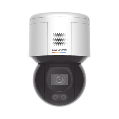 Domo PT IP 4 Megapixel / Imagen a Color 24/7 / Lente 4 mm / Luz Blanca 30 mts / Exterior IP66 / ACUSENSE (Evita Falsas Alarmas) / PoE+ / Micrófono y Bocina Integrada / WDR 120 dB / MicroSD