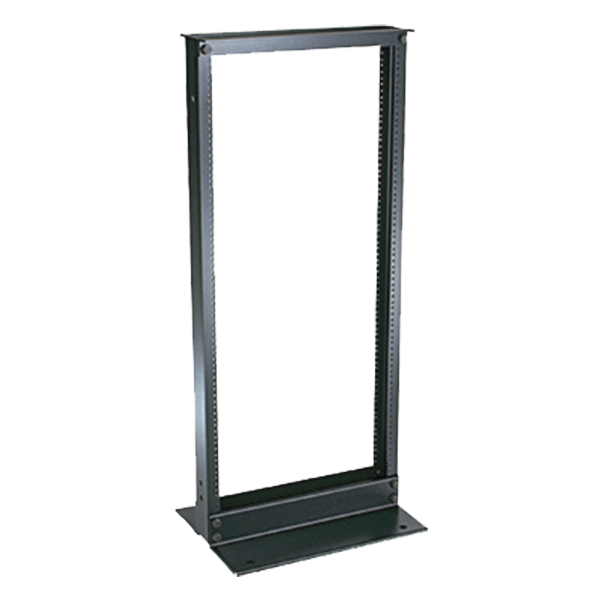 Rack de Dos Postes Estándar de 19 in, Rieles Numerados y Roscados #12-24, Fabricado en Aluminio, 24 Unidades de Rack, Color Negro