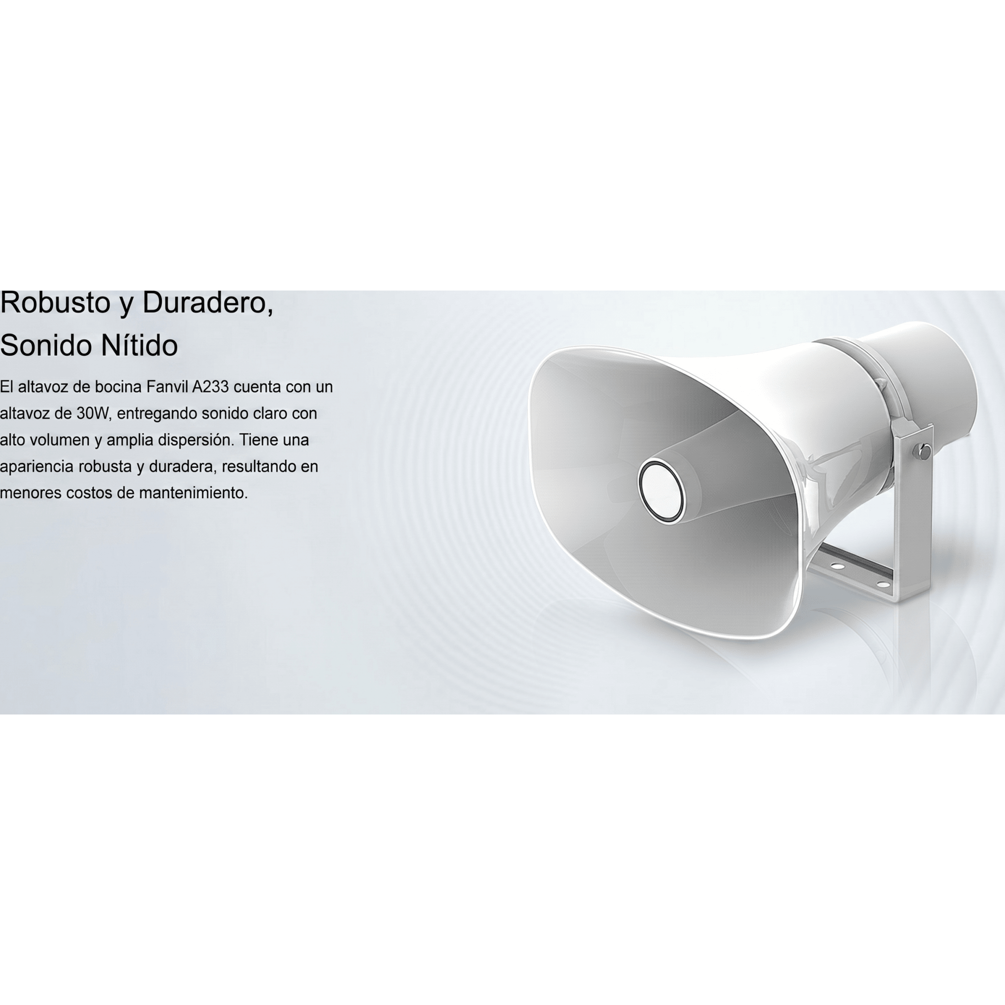 Altavoz SIP IP para Voceo y Paging / 2 Líneas SIP / Potencia 30W / IP66 Exterior / Alimentación PoE / Compatible con Conmutadores SIP / Montaje en Pared