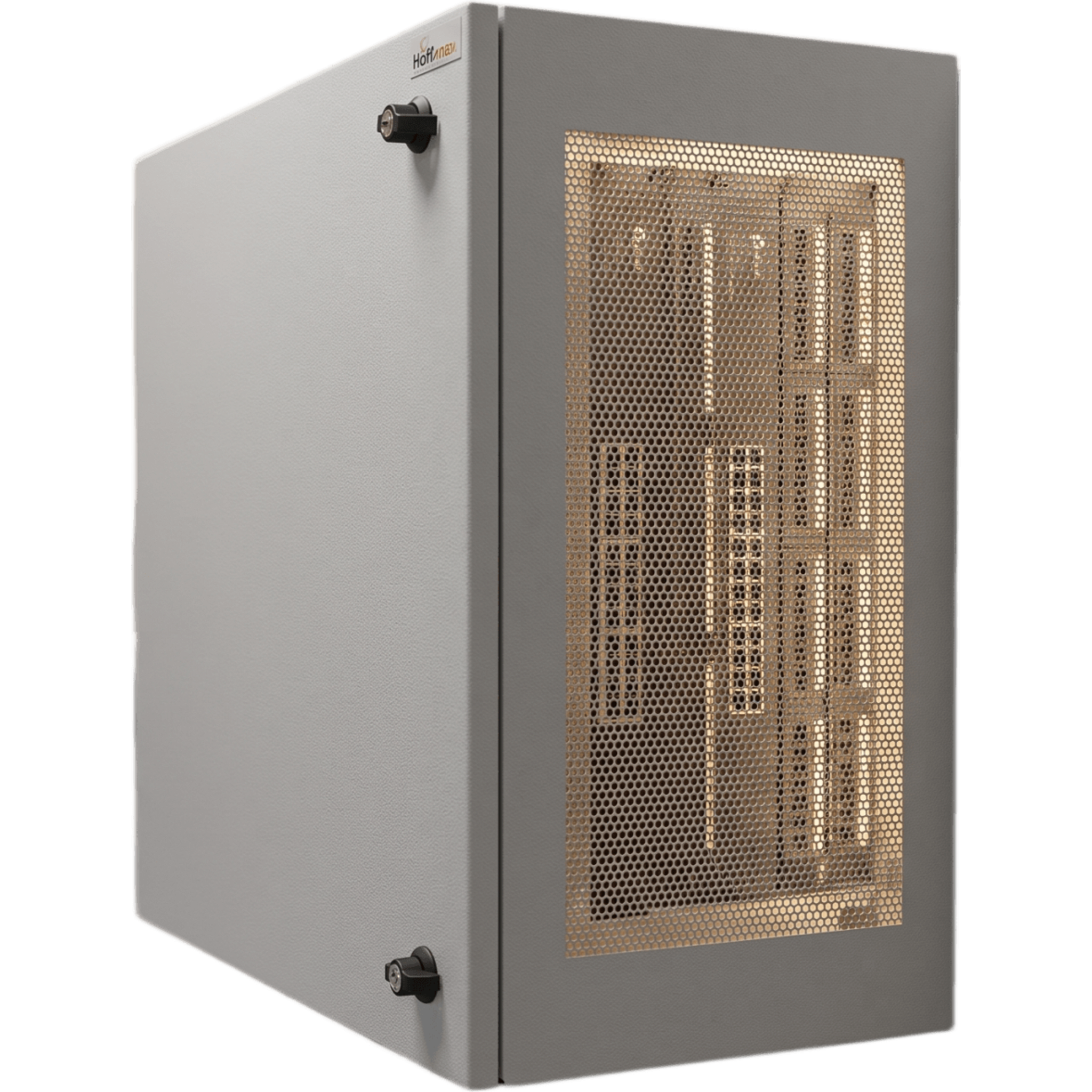 Gabinete de Pared L-Box 6U / Acero 1.9 mm / 610 x 610 x 313 mm (24x24x12 in) / Puerta L 120° / RAL 7035 / Rack 19"