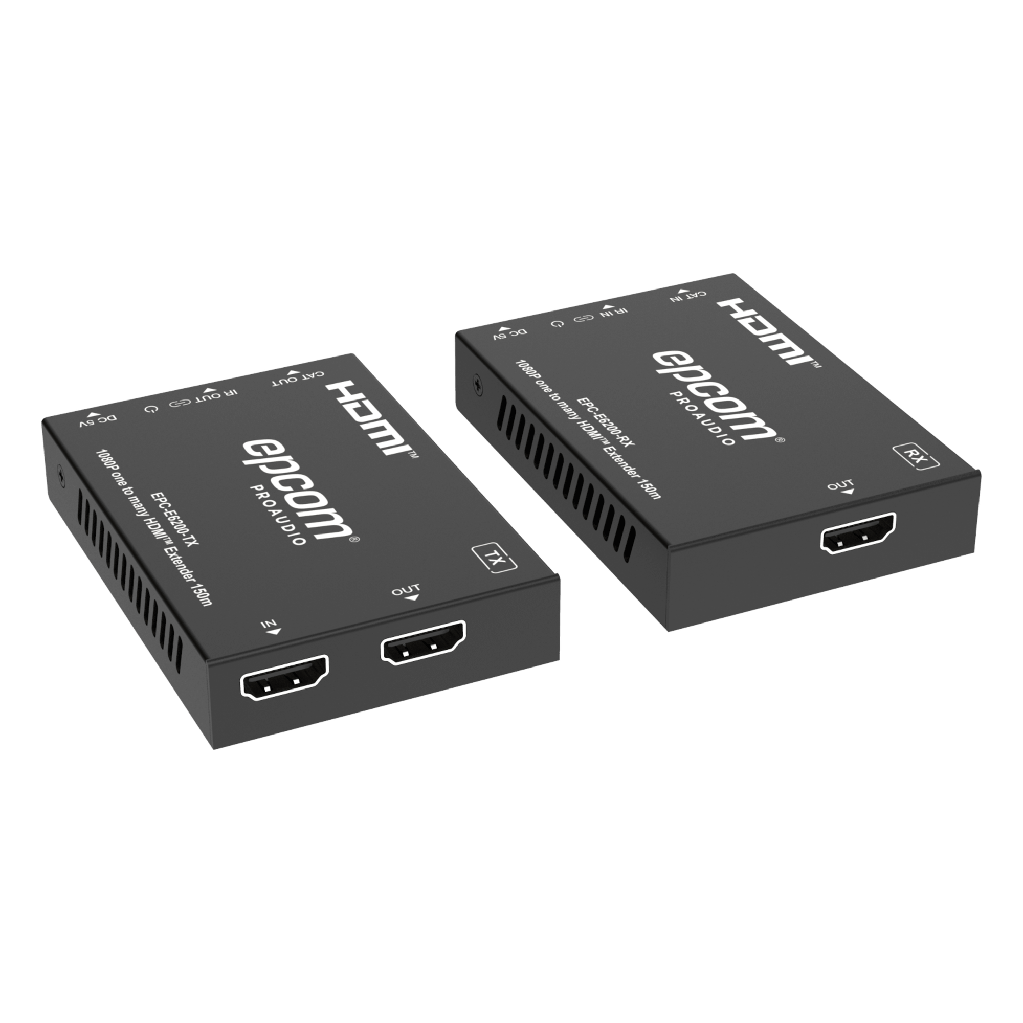 Extensor HDMI™ Sobre IP | Codificador Y Decodificador | 150m Por Cable CAT6 | Compatible Con Red Gigabit | Video Full HD | Compresión EZCast | Control IR Unidireccional — EPCOM PROAUDIO · SKU EPC-E6200